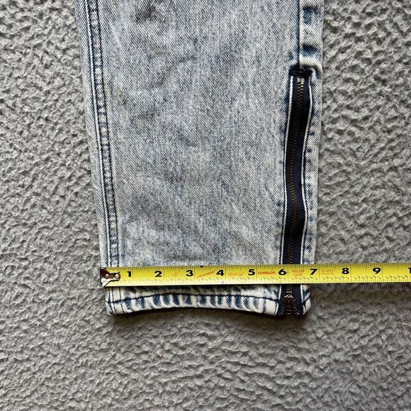 Volcom Jeans Womens Size 27 Blue Acid Wash Straight Leg Ankle Zip - Picture 4 of 12
